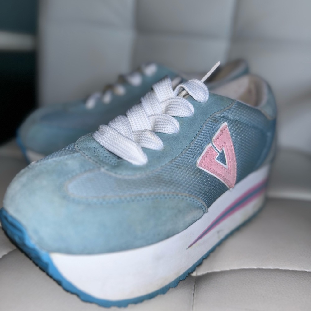 Pink blue Barbie crystal Volatile platform rave tennis shoes sport vintage Y2k